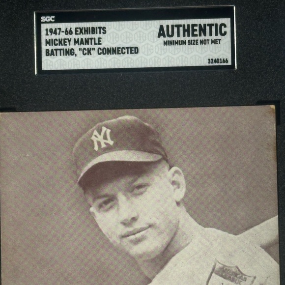 1947-66 Exhibits Mickey Mantle NY Yankees CK not connected RARE SGC AUTHENTIC!!!